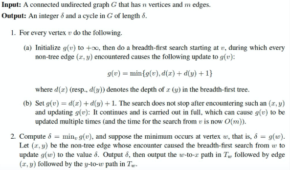 Input: A connected undirected graph G that has n | Chegg.com