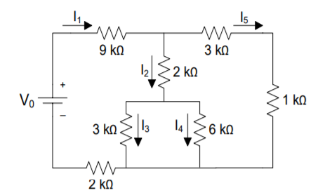 Solved a) Determine V0, I1, I2, I3 and I5 as shown in | Chegg.com