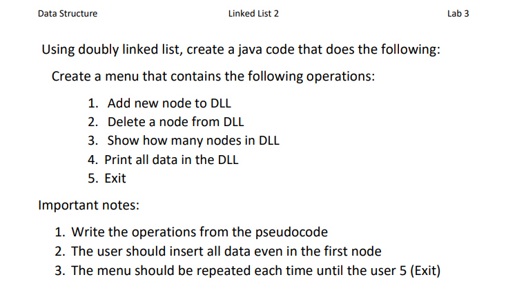 solution: linked list code in java - studypool Images... Solved I want solve for this question with java language, | Chegg.com