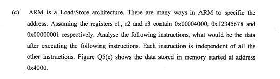 Solved (c) ARM is a Load/Store architecture. There are many | Chegg.com