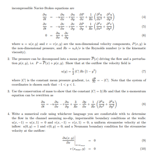 Solved 1 Problem Description Consider A Steady, Viscous, | Chegg.com