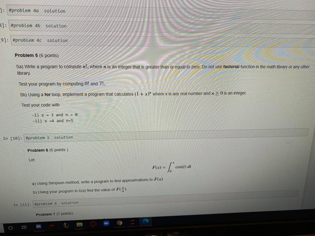 Solved ]: #problem 4a solution 3]: #problem 4b solution 9]: | Chegg.com