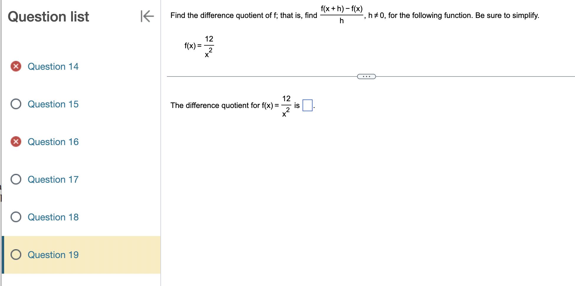 Solved Find the difference quotient of f; that is, find