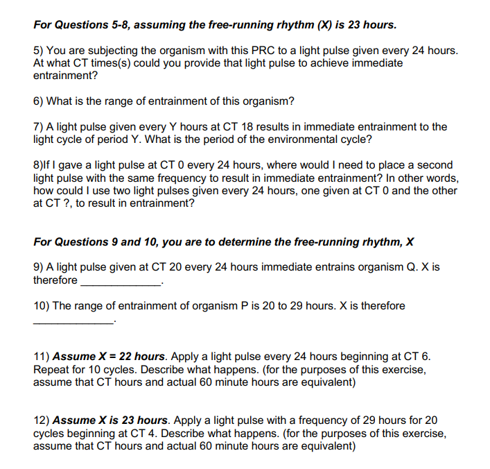Solved For Questions 58, assuming the freerunning rhythm