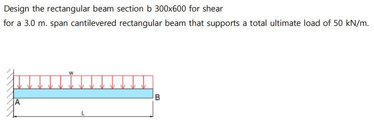 Solved Design The Rectangular Beam Section B 300×600 For | Chegg.com