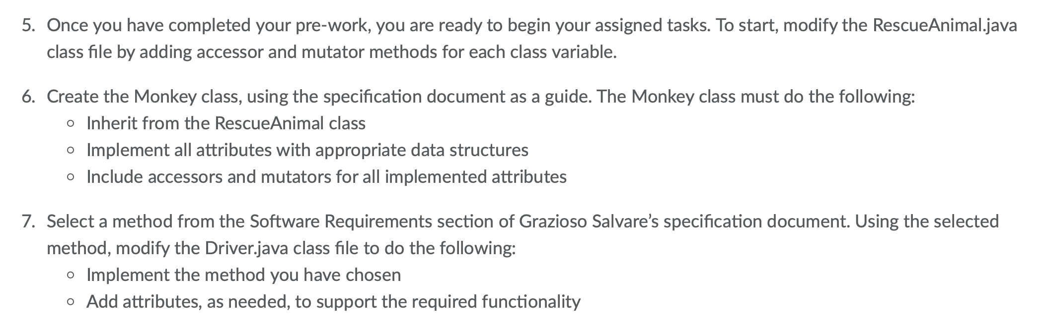 Directions Grazioso Salvare has provided you with a | Chegg.com