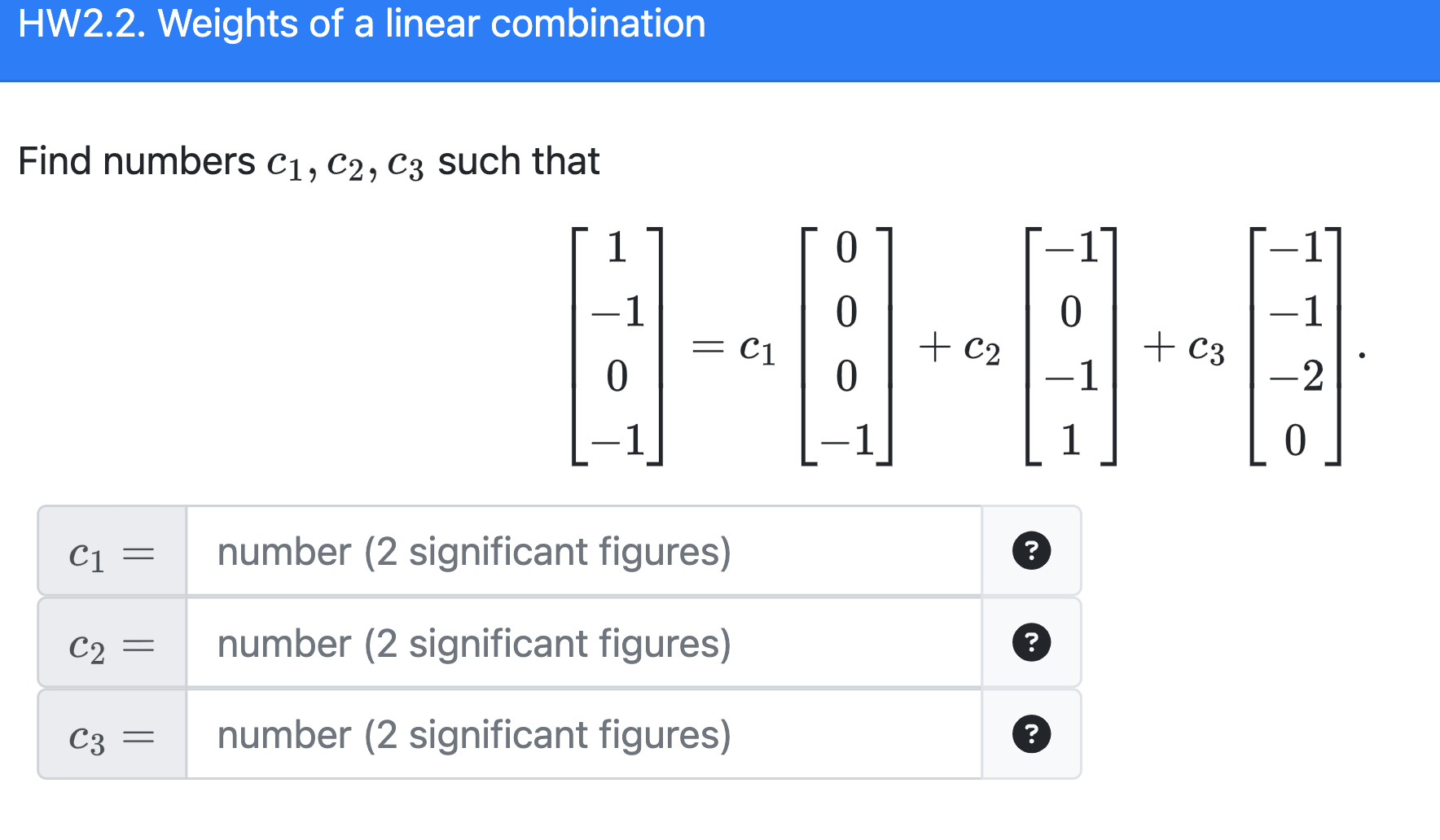Solved Find numbers c1,c2,c3 such that | Chegg.com