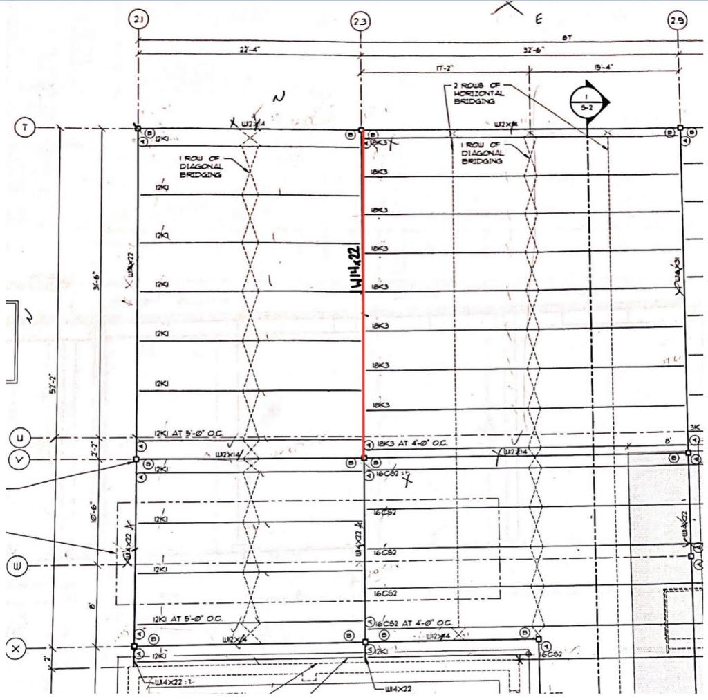 Solved Consider the W14x22 beam at column line 2.3 spanning | Chegg.com