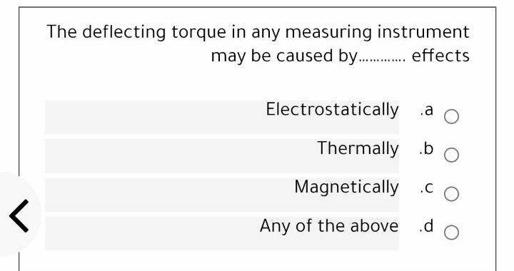 Solved The deflecting torque in any measuring instrument may | Chegg.com
