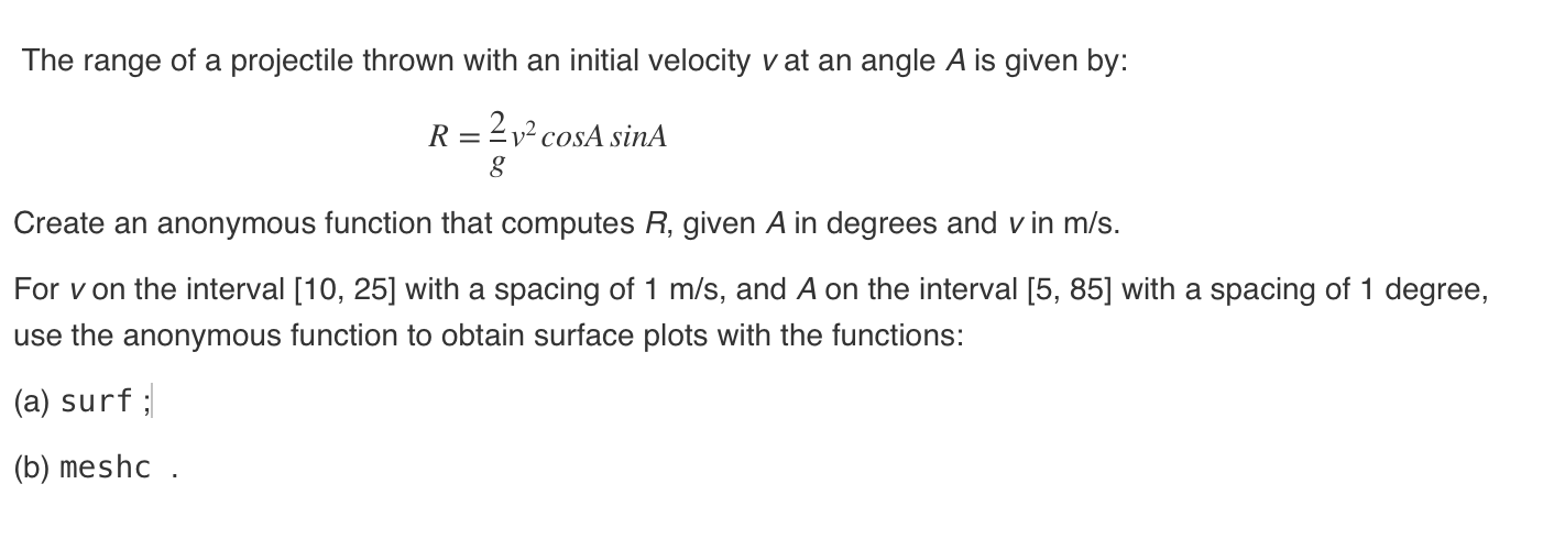 Solved The range of a projectile thrown with an initial | Chegg.com