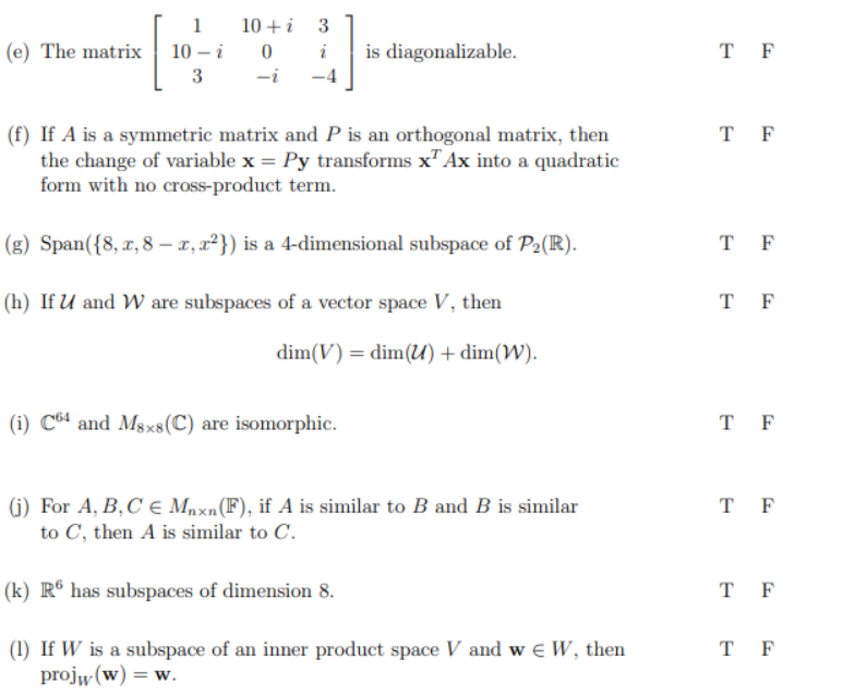 Solved 1 E The Matrix 10 I 3 10 I 0 I 3 I 4 Is Dia Chegg Com