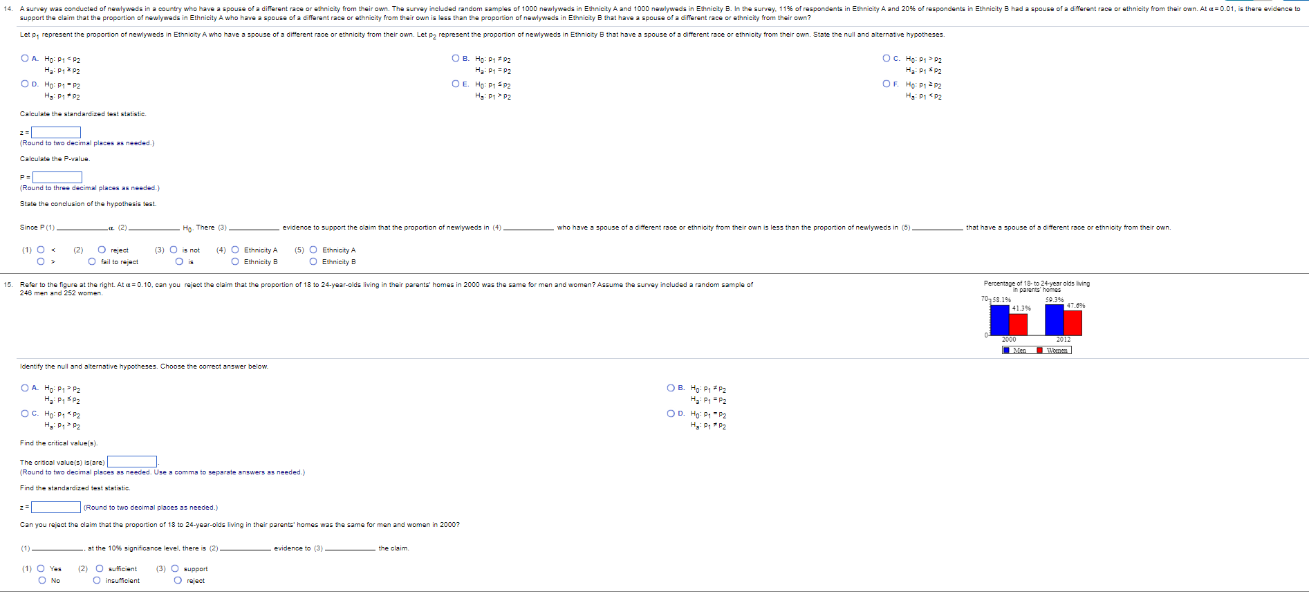 Solved Calculate the standardized test statistic