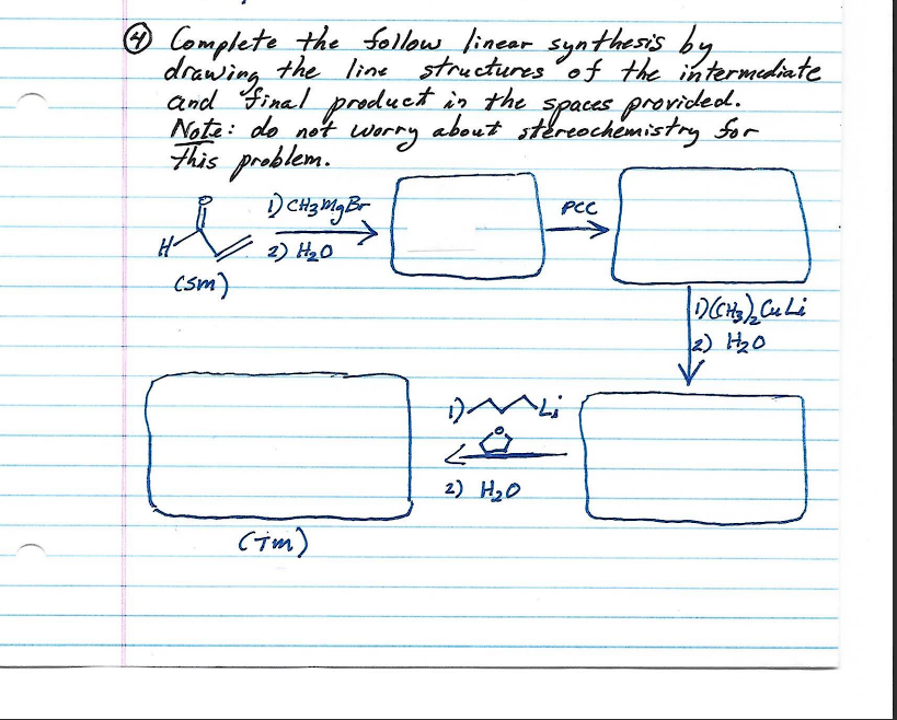 Solved (4) Complete the follow linear synthesis by drawing | Chegg.com