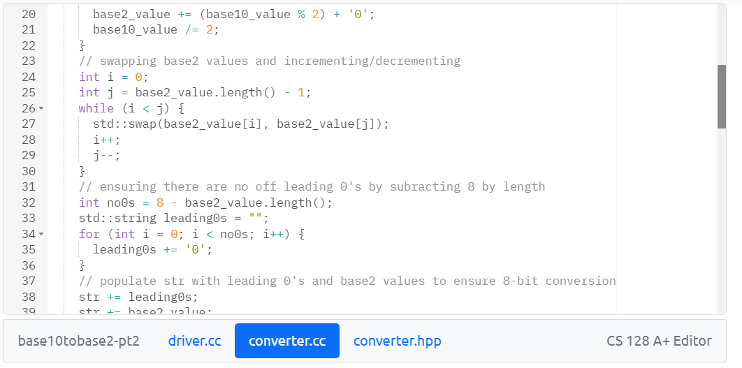 Solved My code isn't working for negative numbers, | Chegg.com