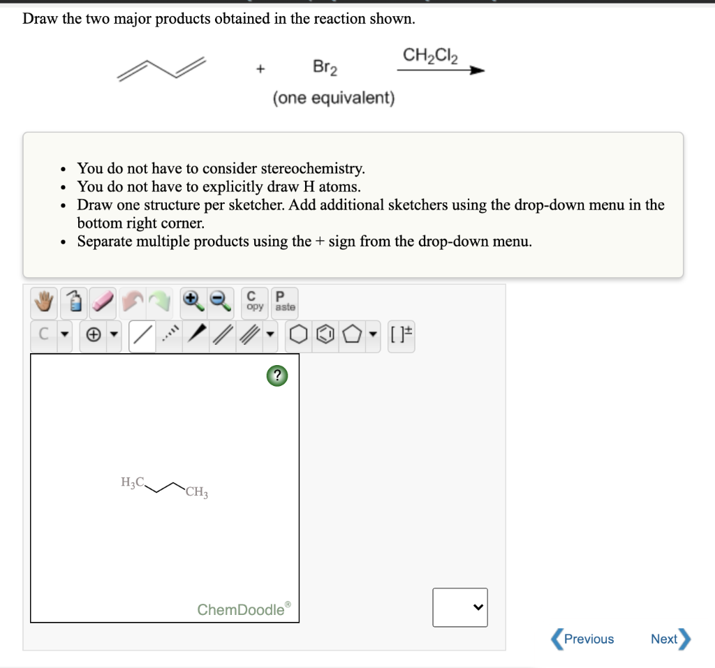 Solved Draw the two major products obtained in the reaction