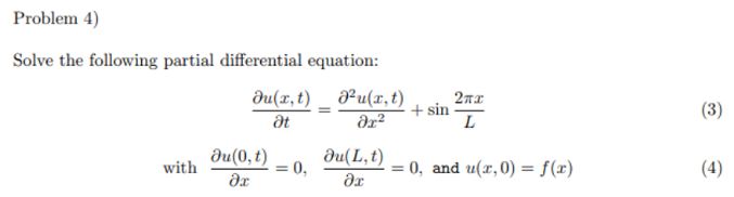 Solved solve the following partial differential equation: | Chegg.com