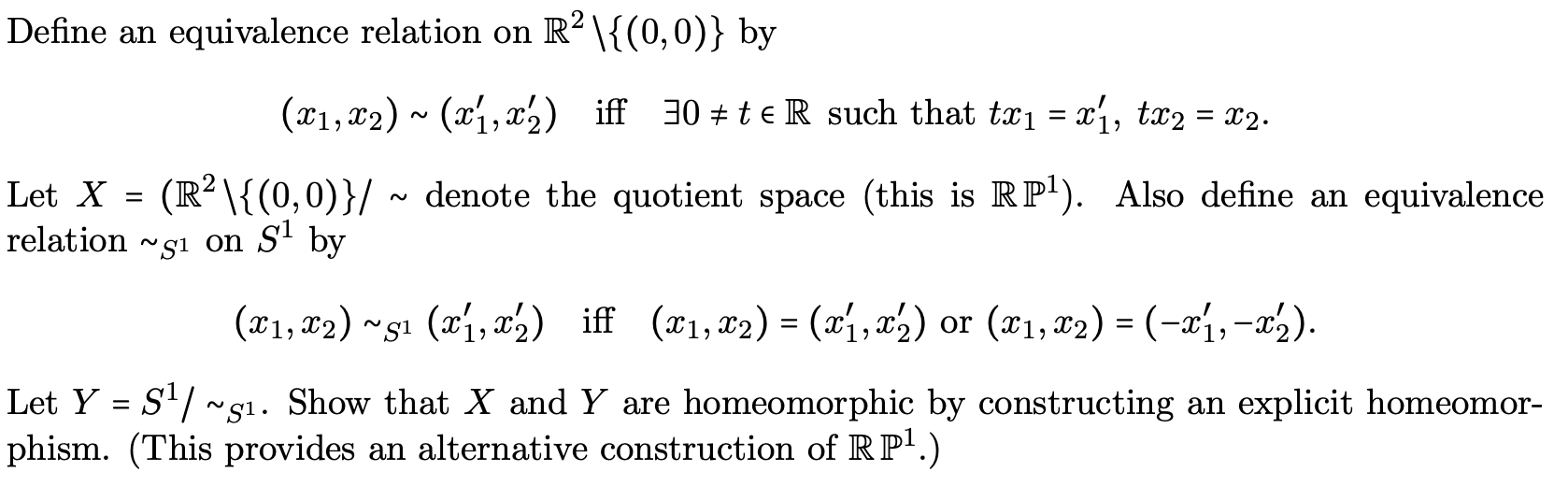 Solved Define An Equivalence Relation On Rể 0 0 By Chegg Com