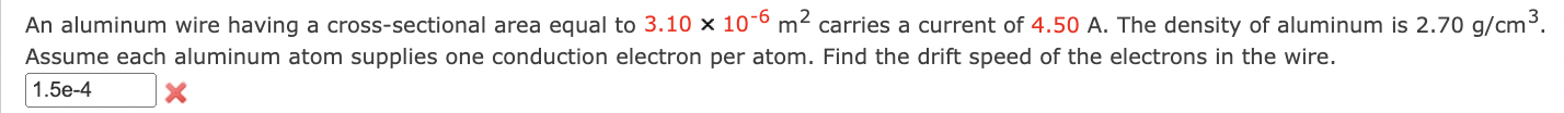 Solved An Aluminum Wire Having A Cross-sectional Area Equal 