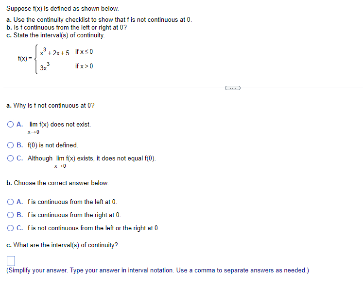 Solved Suppose f(x) is defined as shown below. a. Use the
