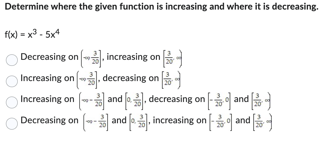 Solved Determine where the given function is increasing and | Chegg.com