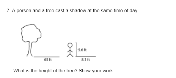 Solved 7. A person and a tree cast a shadow at the same time | Chegg.com