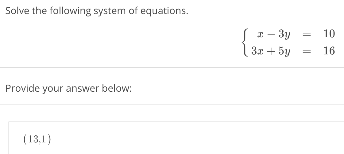 Solved Solve The Following System Of | Chegg.com