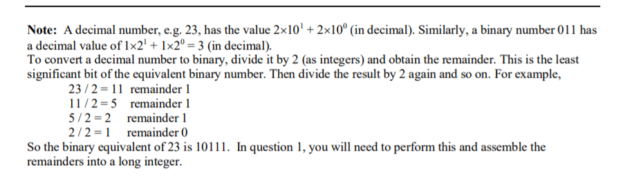 Solved 1. Write a C function that converts a decimal number | Chegg.com