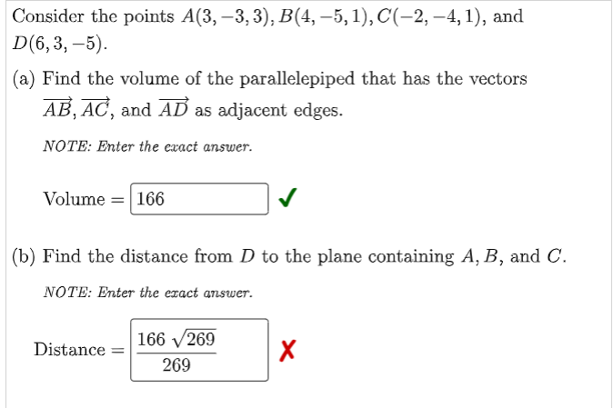 Solved Consider The Points A(3, -3, 3), B(4, -5,1), C(-2, | Chegg.com