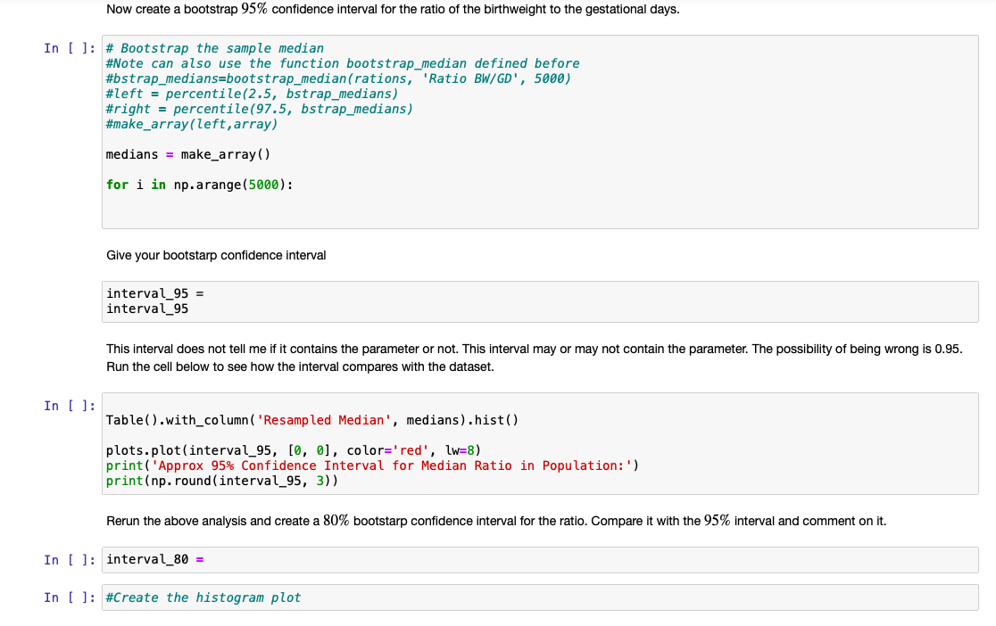 Solved Now create a bootstrap 95% contidence interval tor | Chegg.com