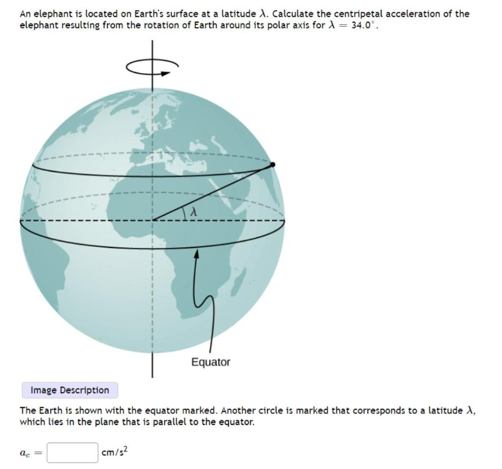 Solved An elephant is located on Earth's surface at a | Chegg.com