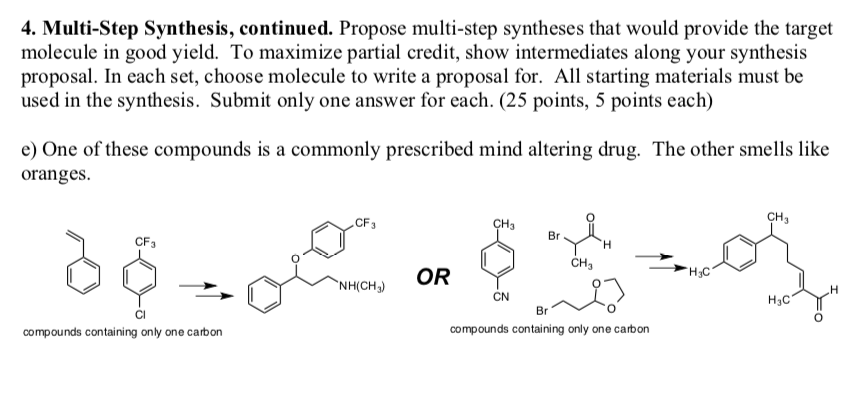 Solved 4. Multi-Step Synthesis, Continued. Propose | Chegg.com