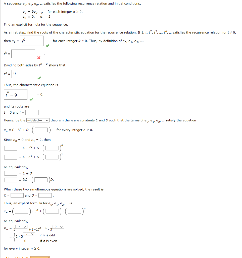 Solved A sequence e0,e1,e2,… satisfies the following | Chegg.com