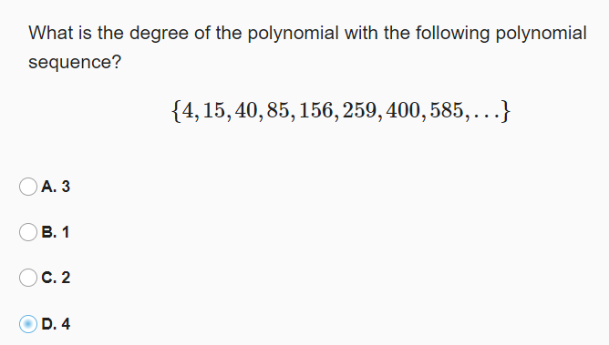 Solved What is the degree of the polynomial with the | Chegg.com