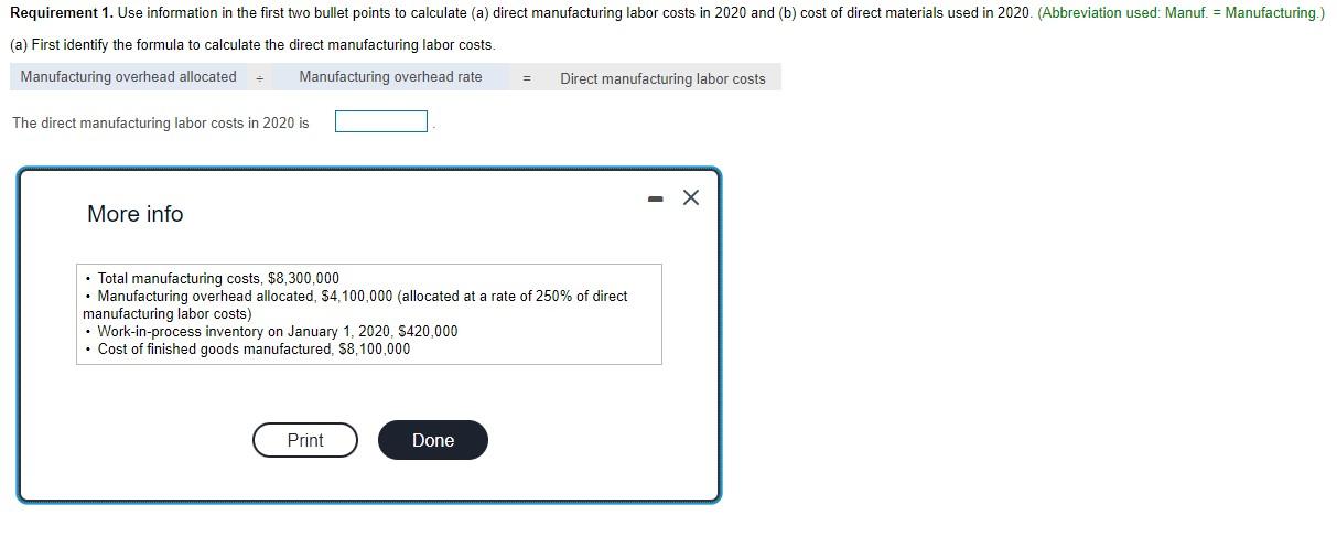 Solved Requirement 1. Use information in the first two | Chegg.com