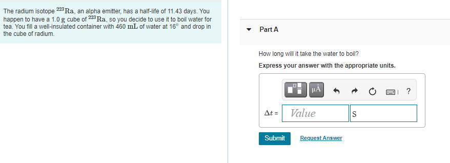 Solved The Radium Isotope 223Ra223Ra An Alpha Emitter Has Chegg Com   PhpHOoMHf