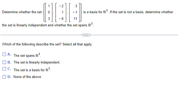 Solved Determine Whether The Set | Chegg.com