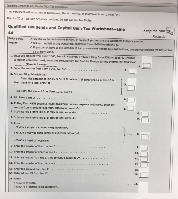 Irs Qualified Dividends And Capital Gain Tax Worksheet 2019