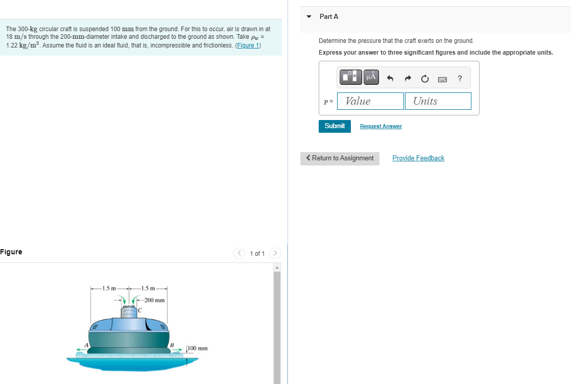 Solved The 300−kg circular craft is suspended 100 mm from | Chegg.com