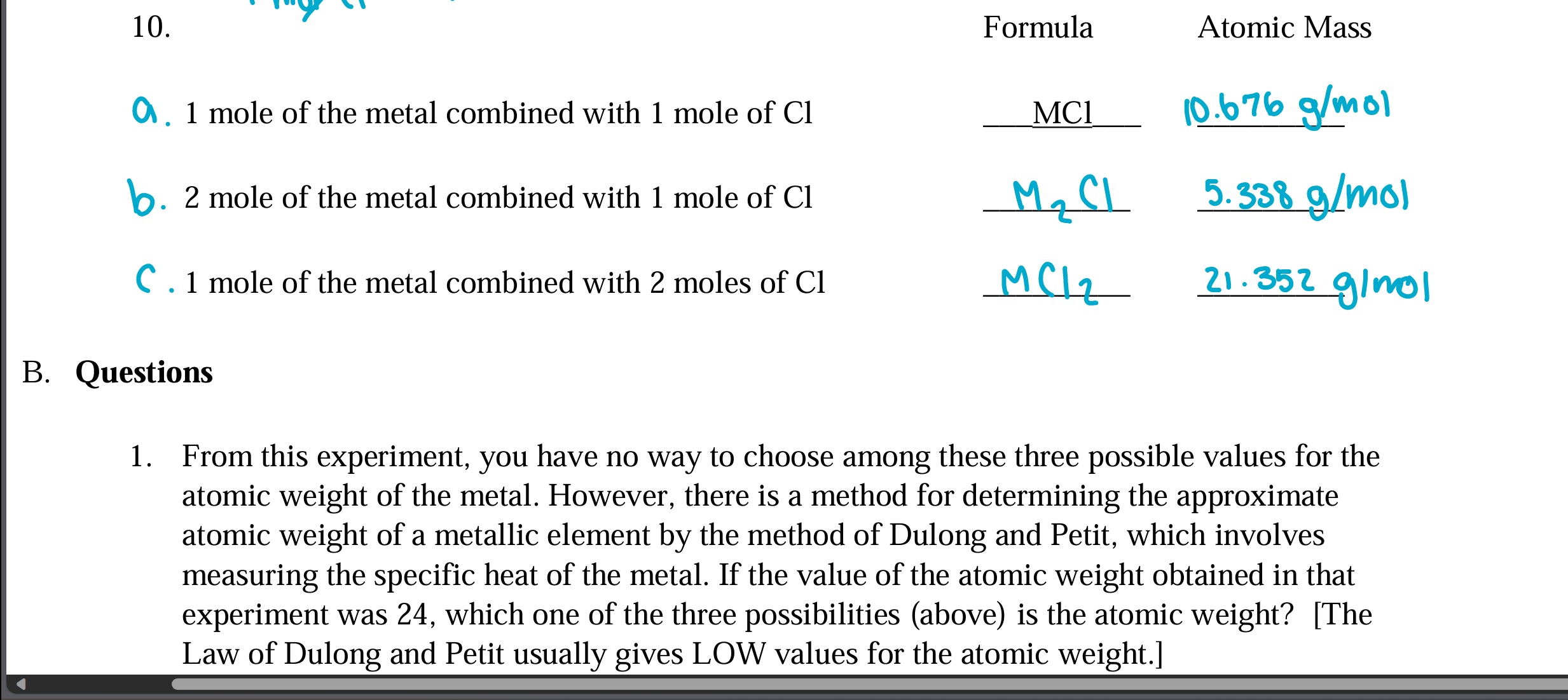 Solved The unknown metal is magnesium. | Chegg.com