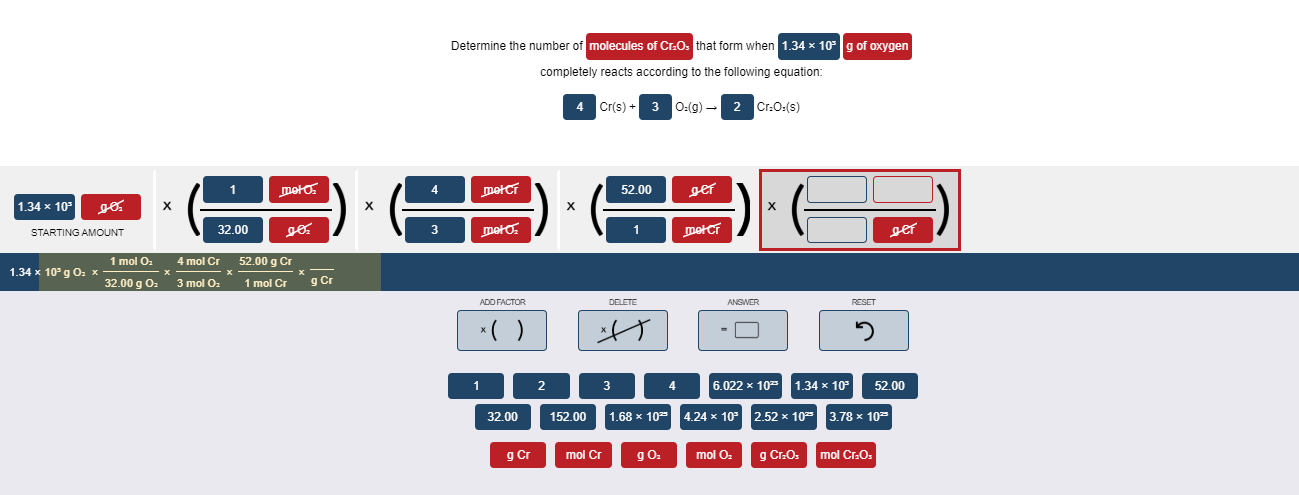 Solved Determine The Number Of Molecules Of Cr2o3 That Fo Chegg Com