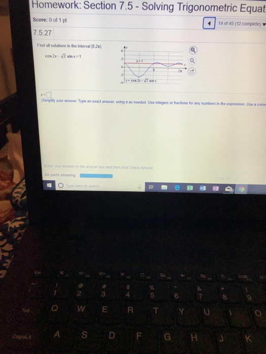 Solved Homework: Section 7.5 - Solving Trigonometric Equat | Chegg.com