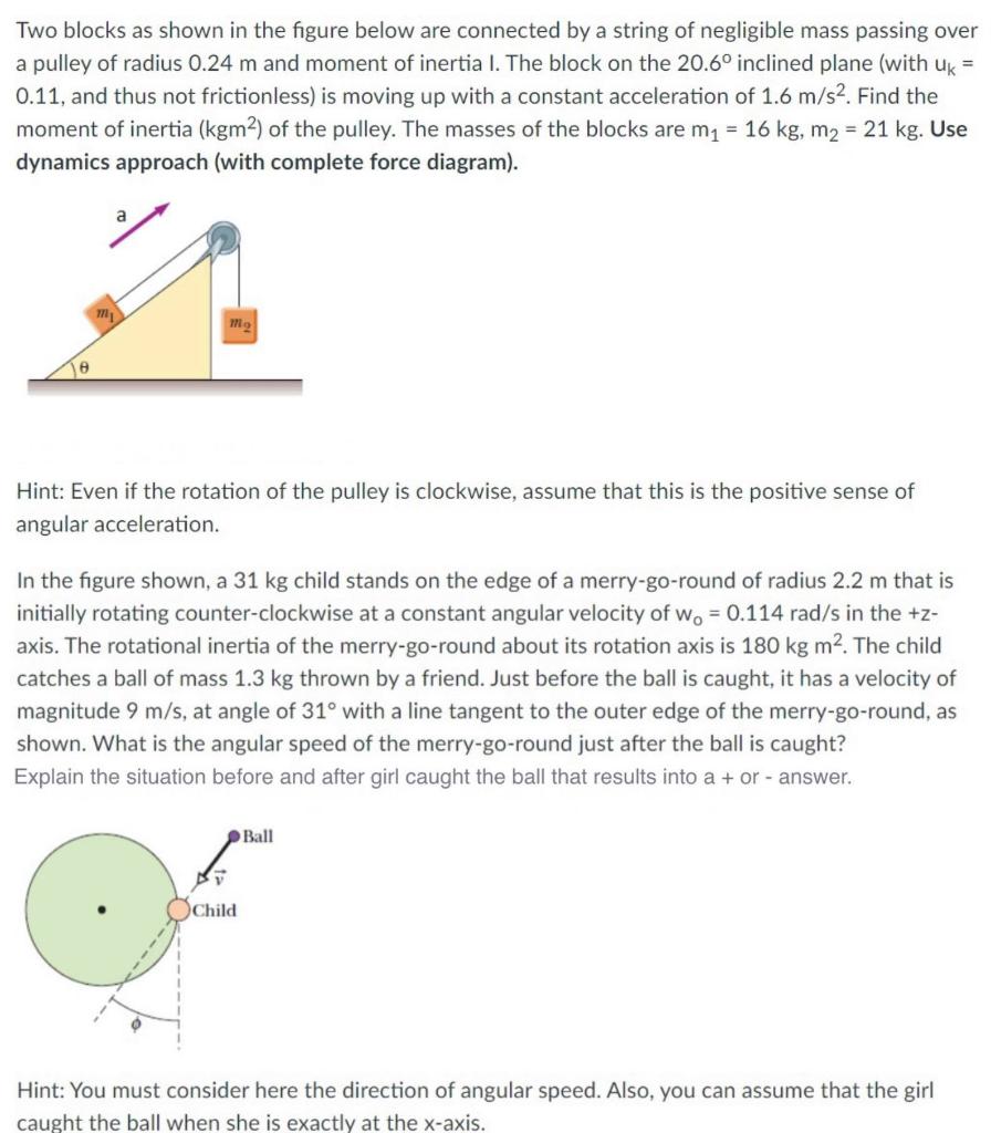 Solved Two blocks as shown in the figure below are connected | Chegg.com