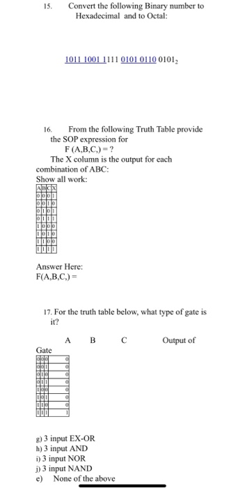 Solved Convert The Following Binary Number To Hexadecimal | Chegg.com