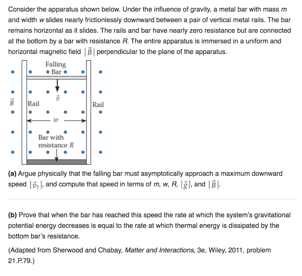 Solved Consider The Apparatus Shown Below Under The