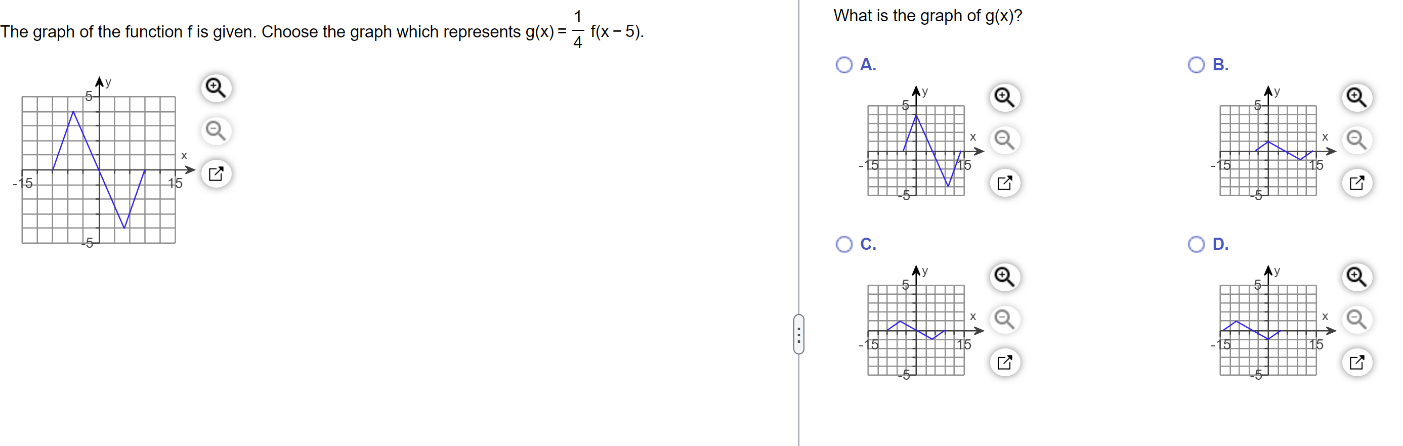 Solved The graph of the function f is given. Choose the | Chegg.com
