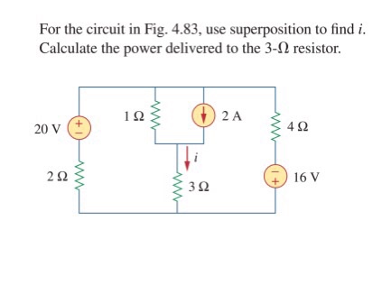 Solved For the circuit in Fig. 4.83, use superposition to | Chegg.com