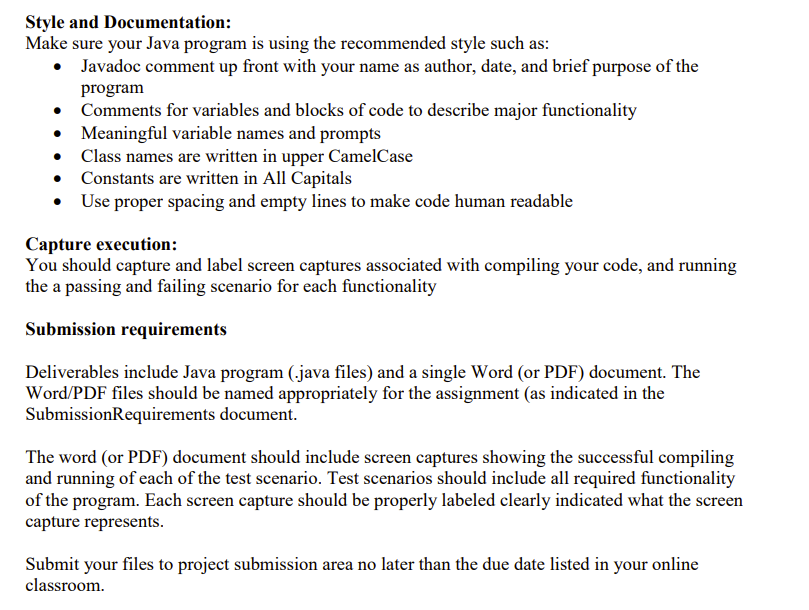 Solved Design and implement Java program as follows: 1) | Chegg.com