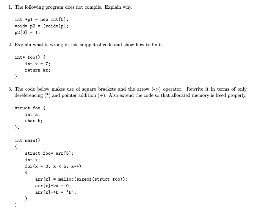 Solved I need help with 3 small questions in my c | Chegg.com