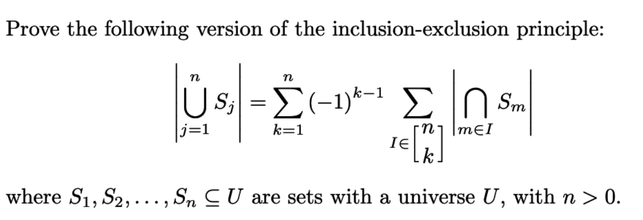 Solved Prove The Following Version Of The Inclusion Exclu Chegg Com