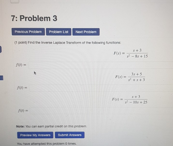 Solved 7: Problem 3 Previous Problem Problem List Next | Chegg.com
